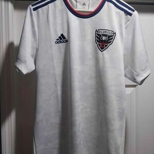 Adidas White and Blue DC United Men's Jersey